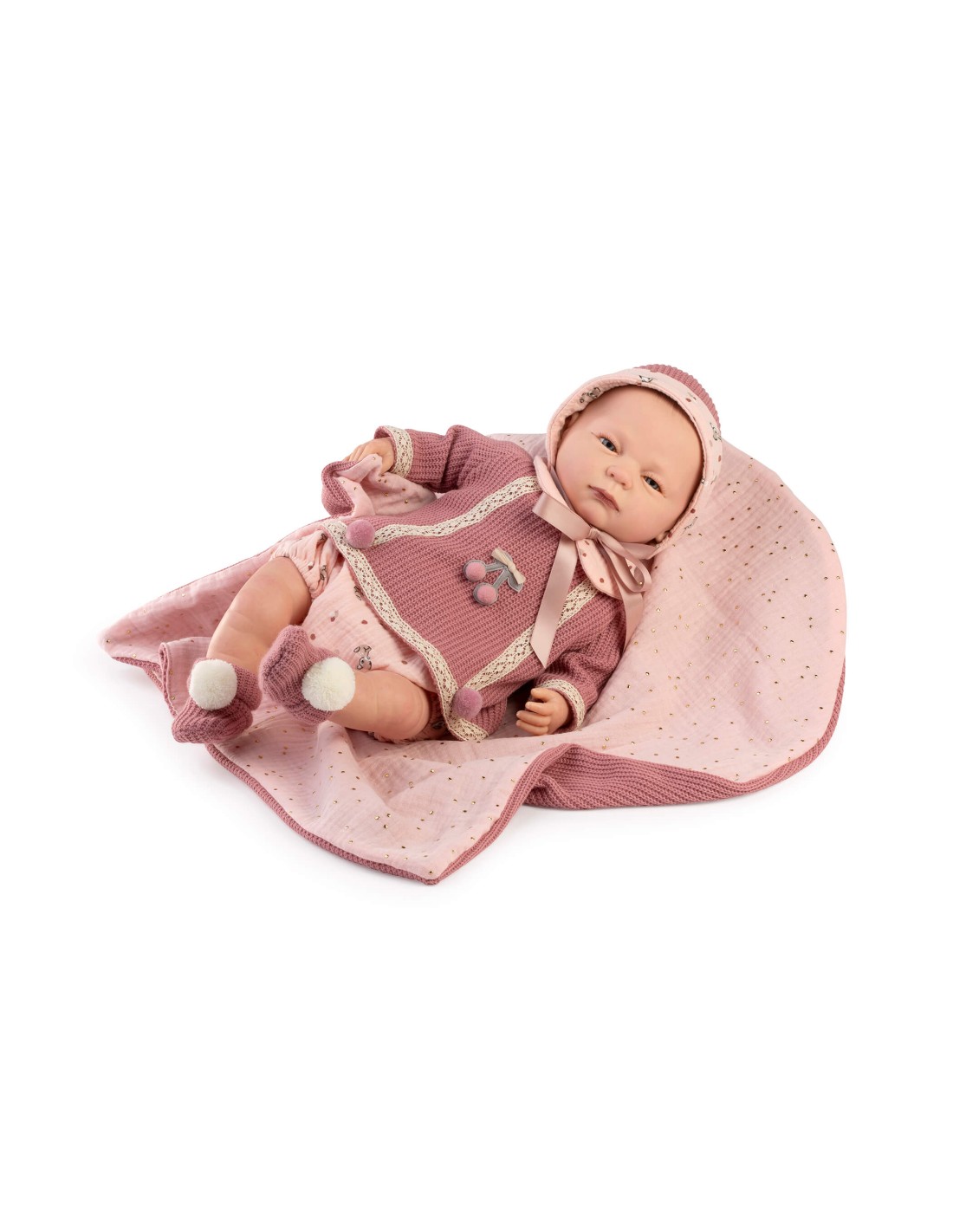 BEBE REBORN JERSEY CON MANTA ROSA 50CM 5311
