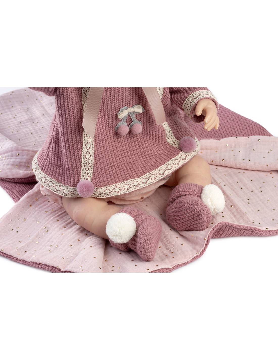 BEBE REBORN JERSEY CON MANTA ROSA 50CM 5311