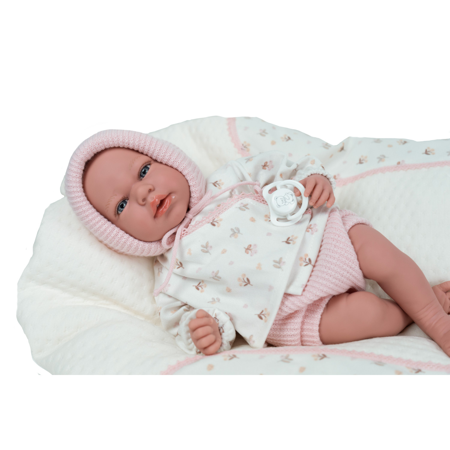 MUÑECA 40CM ANDIE ROSA CON MANTA CON OJO DURMIENTE Y LLORO MAGNETICO 60964